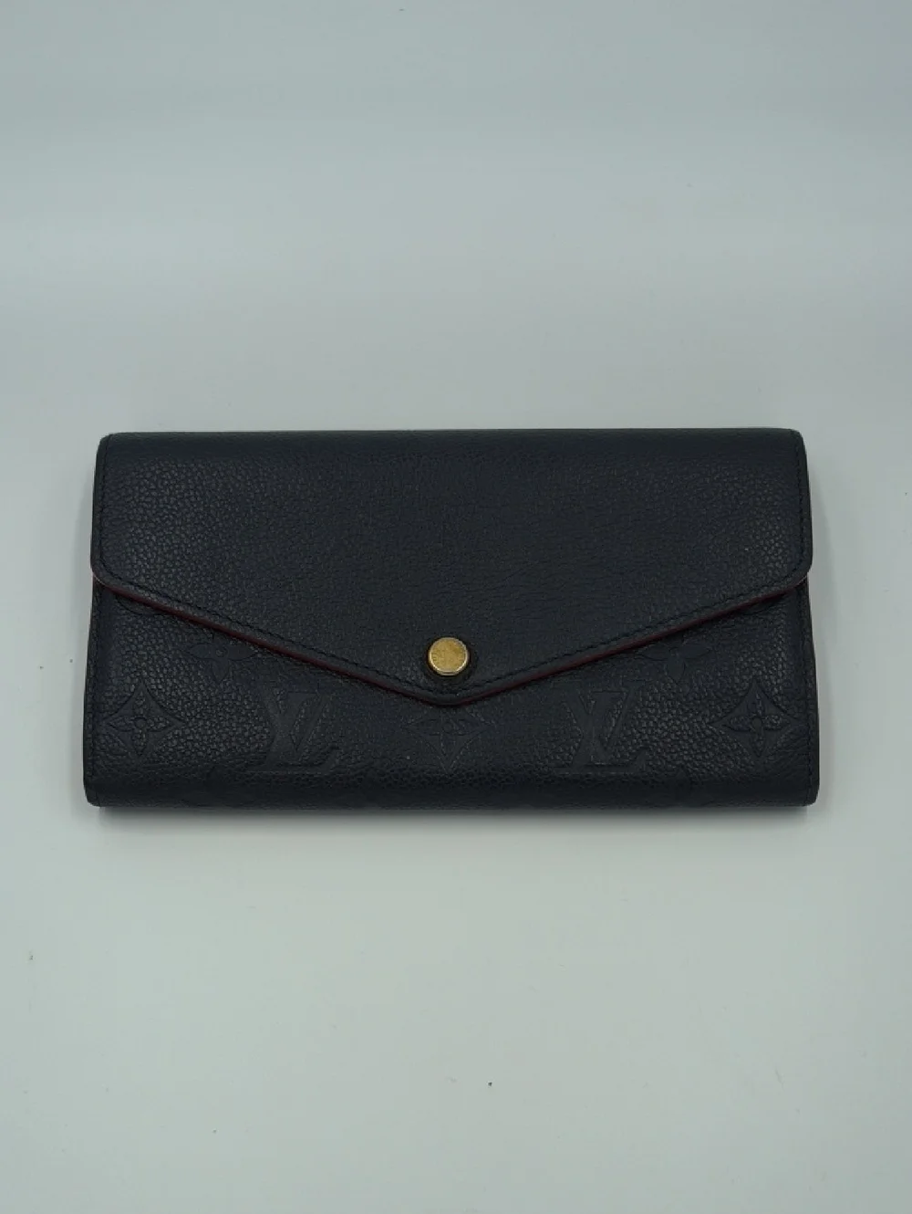 Louis Vuitton Dark Navy Empreinte Leather Sarah Wallet with Gold Tone Snap